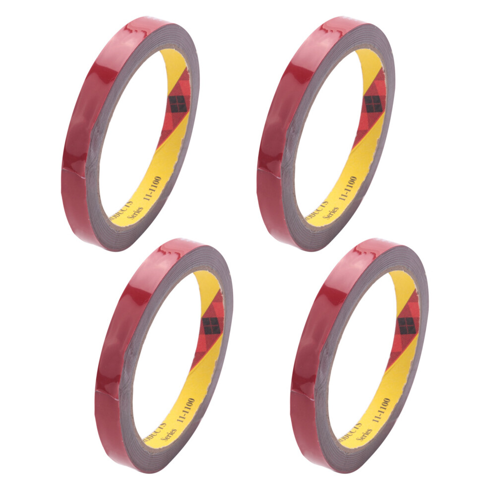 4Pcs Strong Permanent Double Sided Super Sticky Foam Tape Roll For Vehicle Car, Red 12Mm X 4854161952182