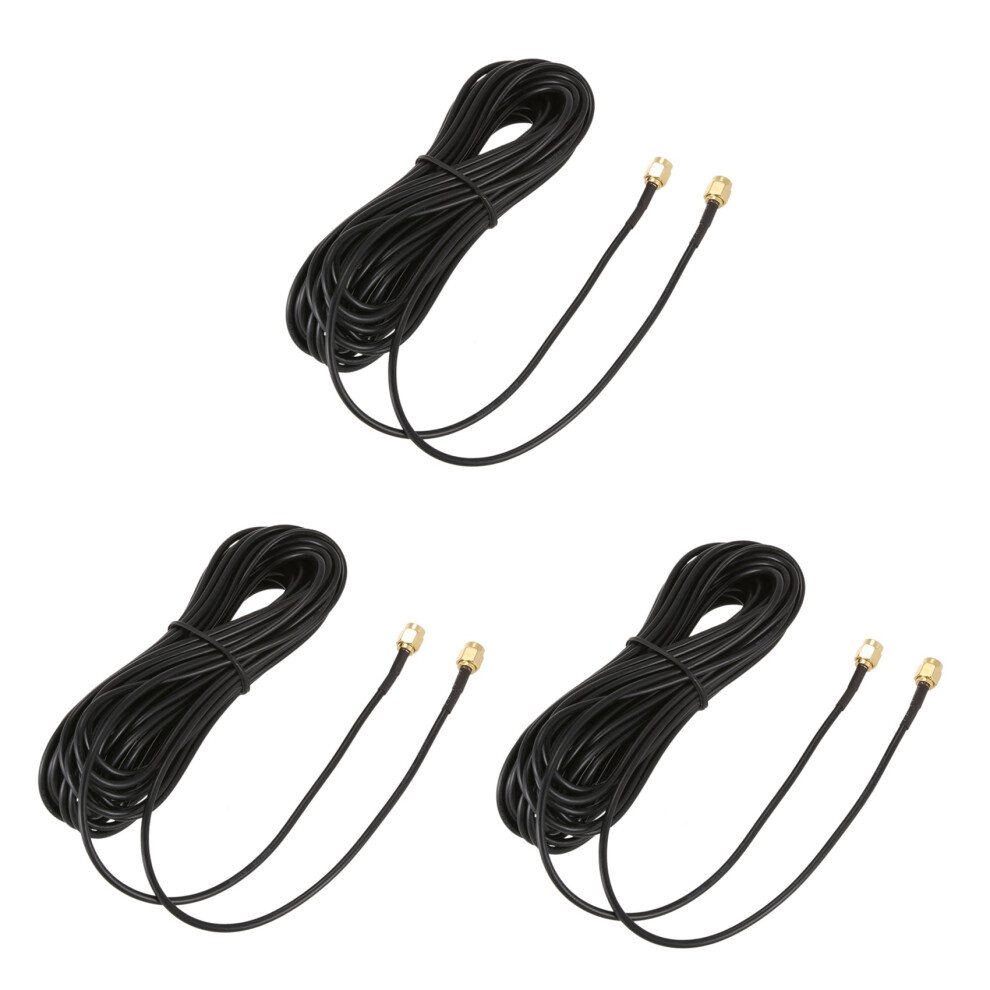 3X 10M Sma Male To M-M Connector Coaxial Pigtail Rg174 Extension Cable Gold 4854161951215