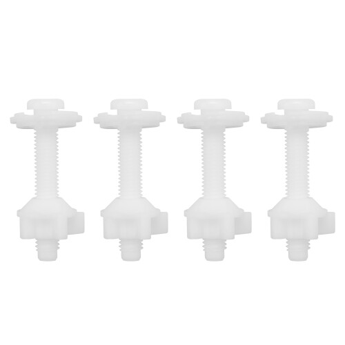 4PCS Toilet Seat Hinge Bolt Screws with Plastic Nuts and Washers