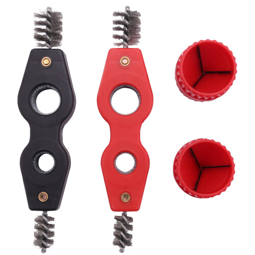 4 Pcs Copper Pipe Cleaner and Reamer Set Chamfer Tool (Red+Black) 1