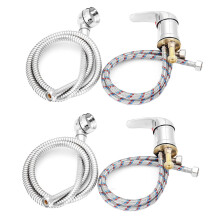 2X Single Wide Tap Bath Sink Shower Head Hose Push on Mixer Hairdresser Pet Household Faucet Extenders