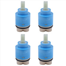 4x blauwe kunststof waterkraanklep met een diameter van 35 mm