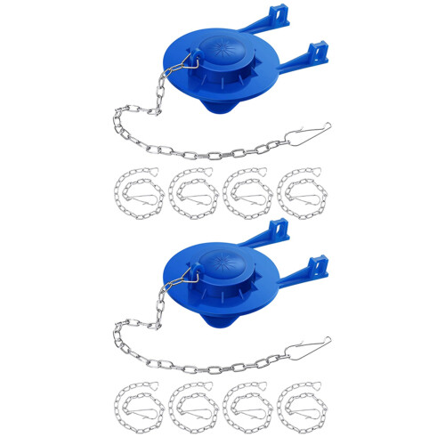 2x WC-Spülventile, universelle Gummispülventile mit 8 Ketten