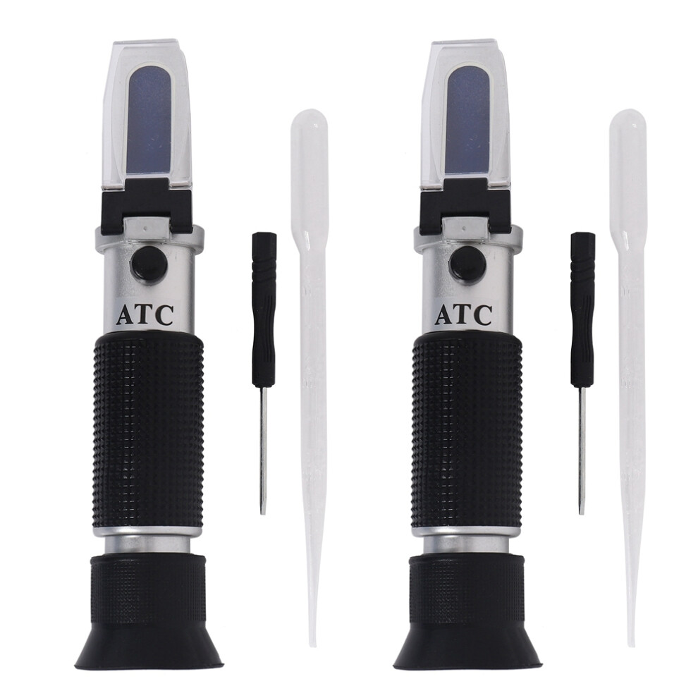 2X Beer Wort And Wine Refractometer, Dual Scale - Specific 1.000-1.120 0-32%, (Aluminum) 4853415671503