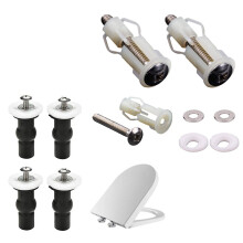 2 Set Toilet Seat Hinges Screws WC Hole Fixing Universal Expanding Rubber Screw Top Nuts Blind Fittings