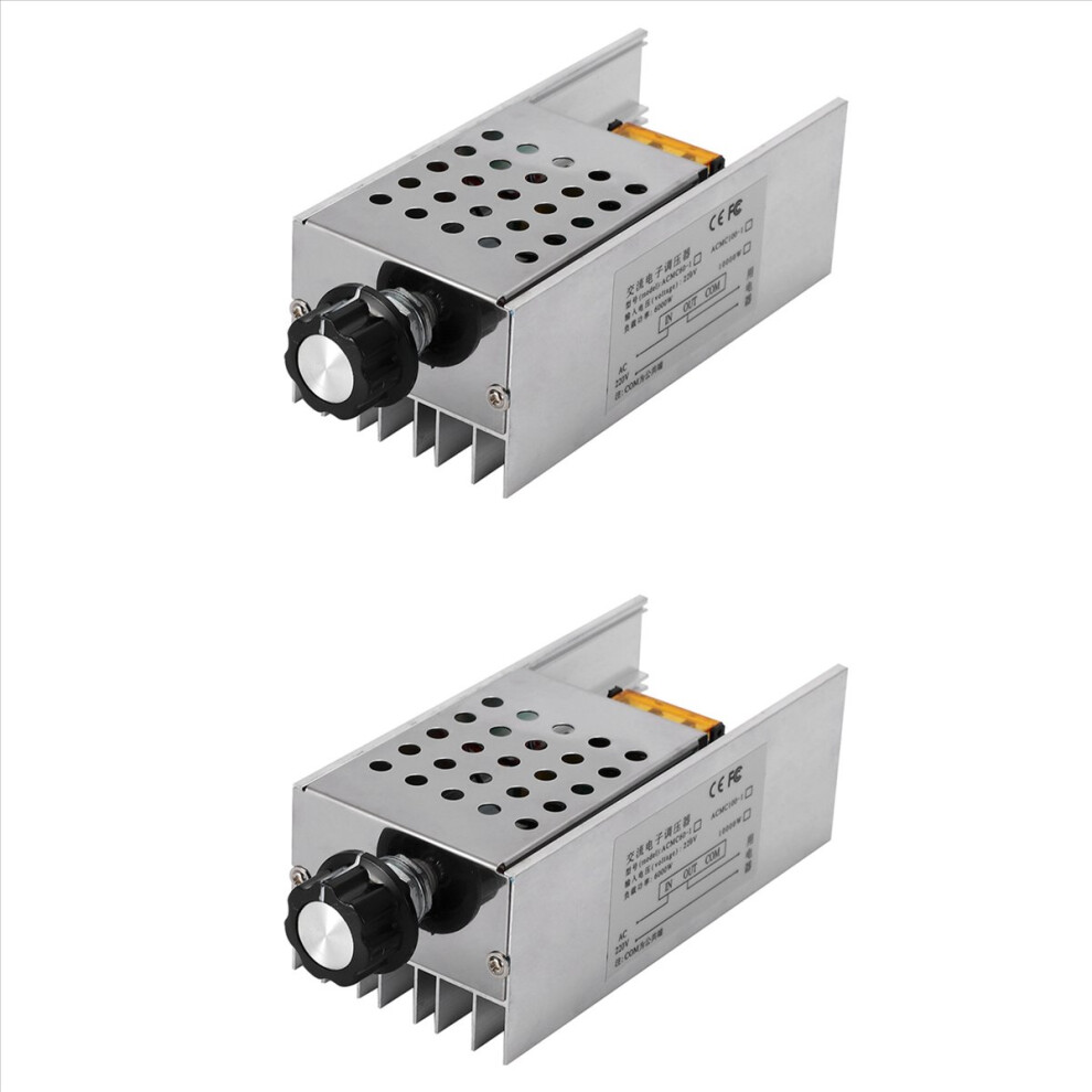 2X Ac 220V 6000W Scr Voltage Regulator Controller Electronic Dimmer Thermostat Speed Regulation Mold With Case 4853415678595