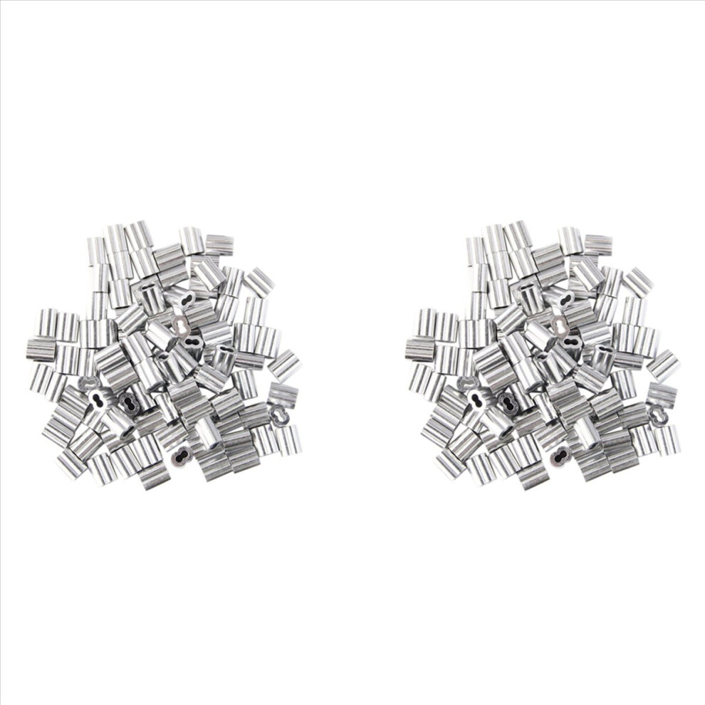 200Pcs Aluminum Crimping Loop Sleeve For 3Mm Diameter Wire Rope And Cable 4853415678632