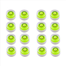 16Pcs Mini Circular Bubble Spirit Level Levels Inclinometers for Leveling Telescope,Tripod,10X6mm,Non-Adhesive