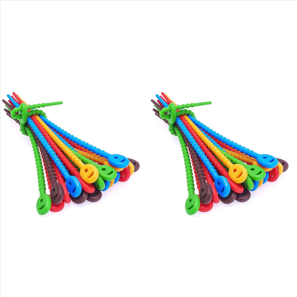 40 Pcs Silicone Cable Ties, Zip Bag Seal Clips, Bread Rubber Twist Ties For Home Office 4853415682363