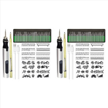 2x oplaadbare draadloze mini graveerpen DIY graveergereedschapsset voor metaal, glas, keramiek, plastic, hout, sieraden B