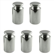 5x kalibratiegewicht voor digitale weegschaal, koolstofstaal, chromen afwerking, 1000 g (1 kg WGT)