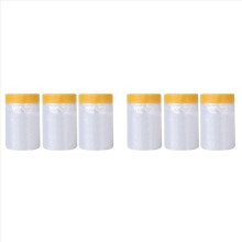 6X Dust Sheets Roll, Plastic Masking Film Rolls Drape with Self-Adhesive Tape