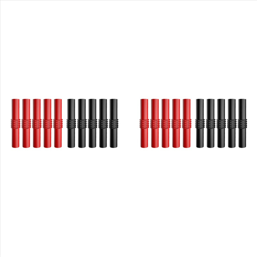 P7023 20Pcs/Lot Extension Insulated Pvc 4Mm Banana Plug Socket Female To Adapter Coupler Connector Red Black 4853415689898