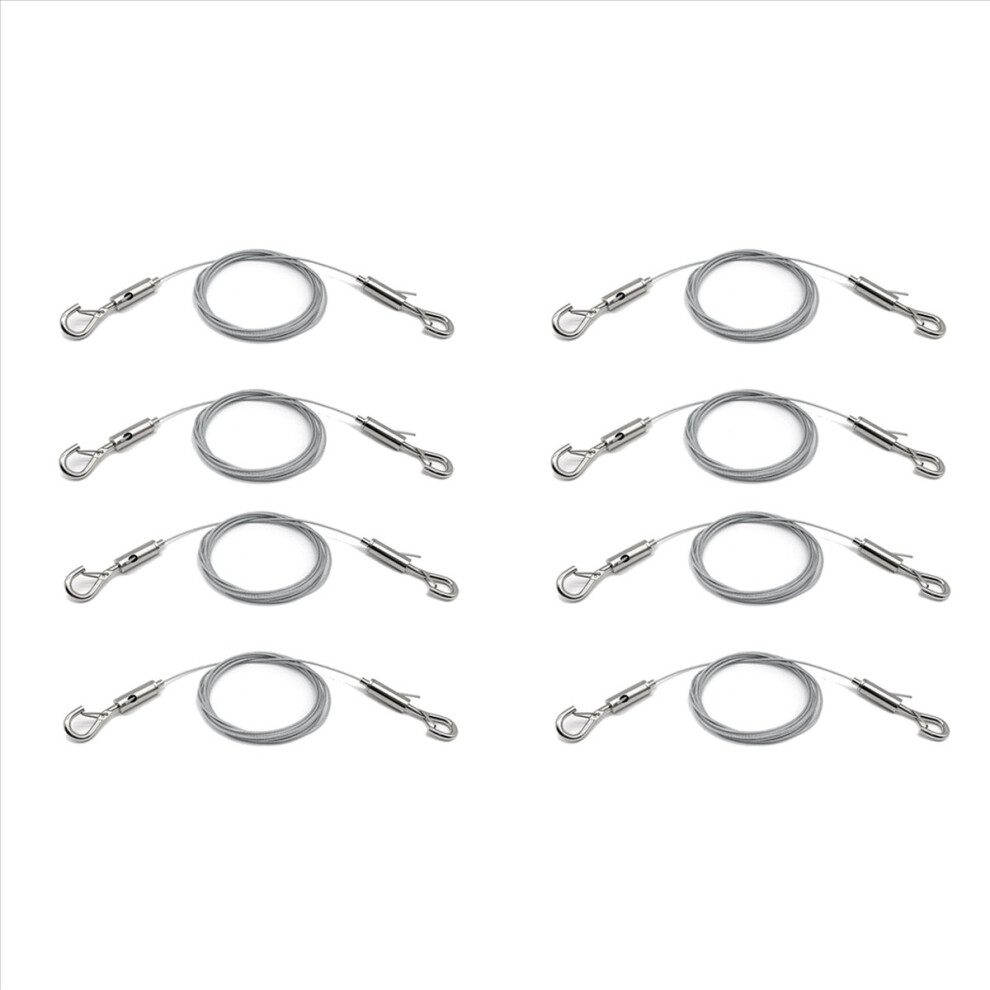 8 Pack Adjustable Picture Hanging Wire Heavy Duty Supports 50 Lbs Hardware, 2M X 1.5Mm Stainless Steel Rope 4853415689324