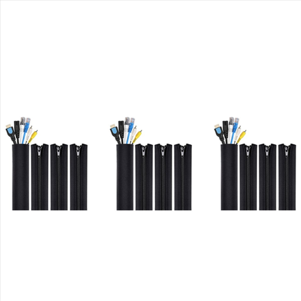 12 Pack Cable Tidy Tube For Tv Computer Home Entertainment,Cable Management Zipper Sleeve Organisers 4853415688495
