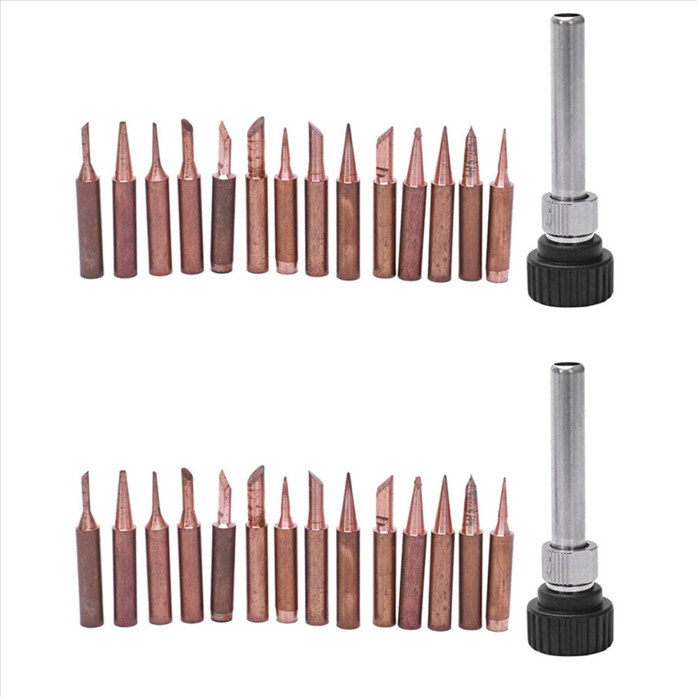 30Pcs Pure Copper Solder Iron Tip 900M For Soldering Rework Station 936, 937, 938, 969, 8586, 852D Gold 4853415692881