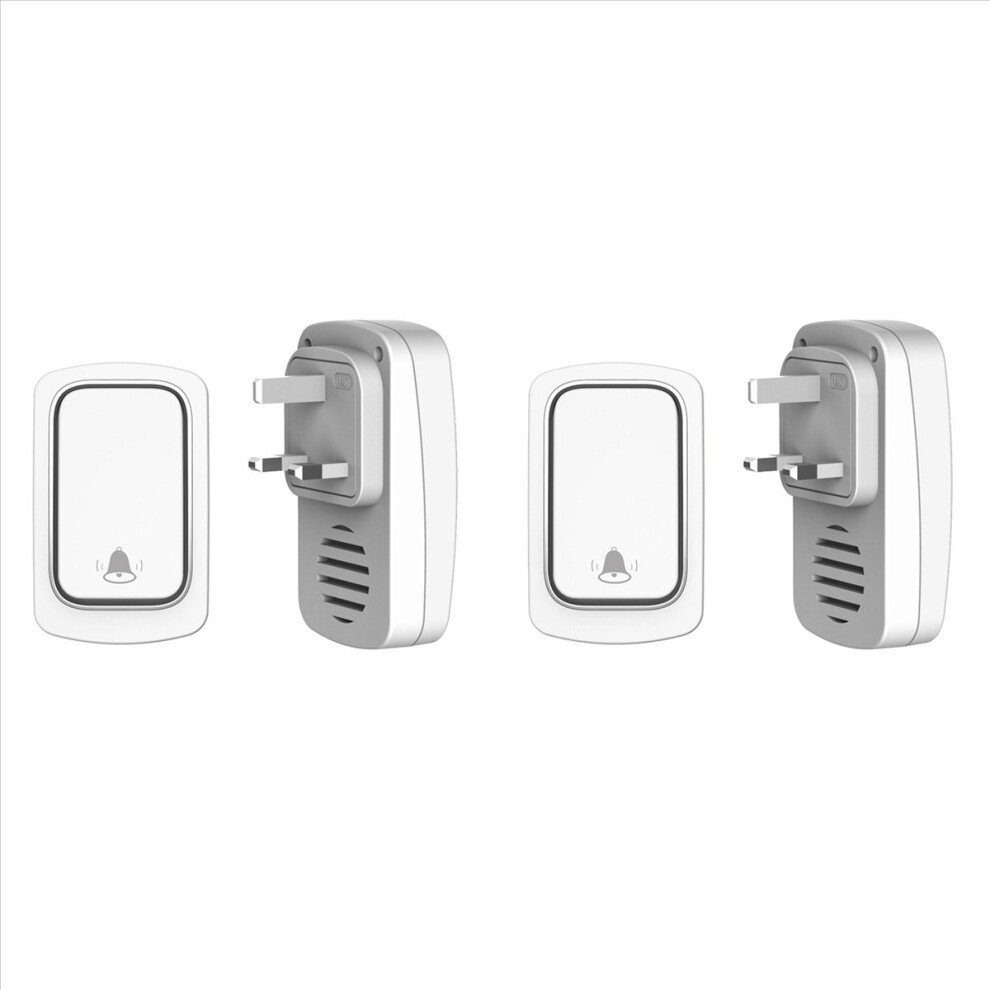 2X Self Powered Wireless Doorbell No Battery Waterproof Door Bell Chime Ring Elderly Caller Uk Plug 4853415694793