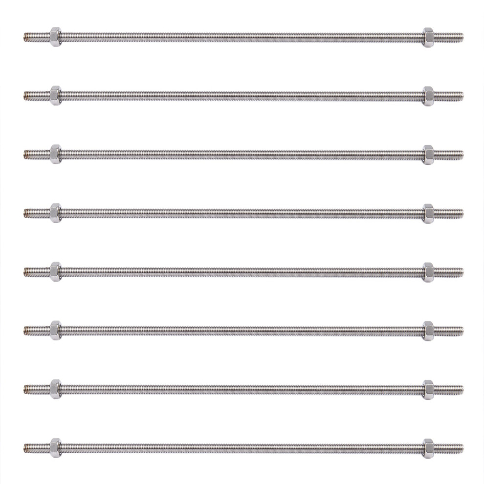 Photos - Nail / Screw / Fastener 8X Stainless Steel Thread Bar Stock Rod Silver Tone 320mm x M8