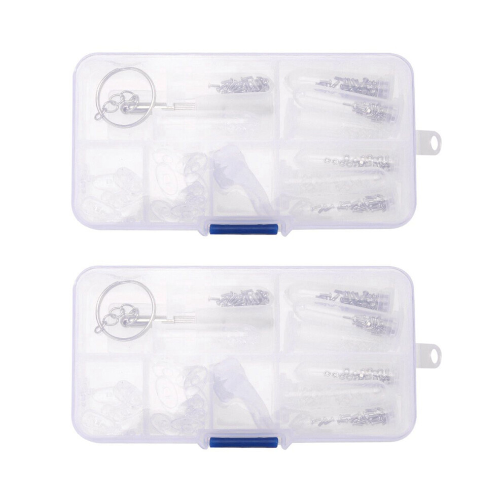 Photos - Nail / Screw / Fastener 2X Optical Glasses Repair Kit Eyeglass Screws Tool Box Sunglasses Screw Nut Nose Pad Assortment Set