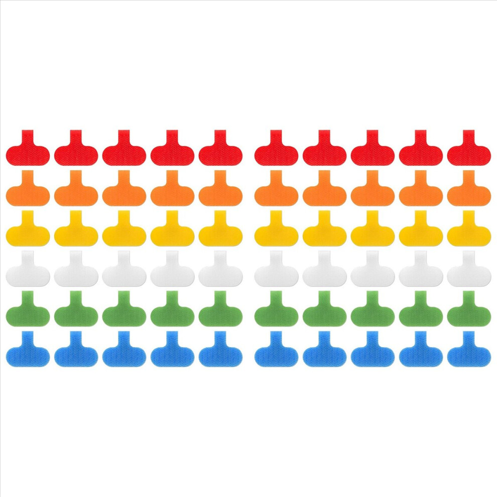 60 Pcs Cable Labels Cord Multi-Color Write On Wire Tags For Management And Identification 4853415696056