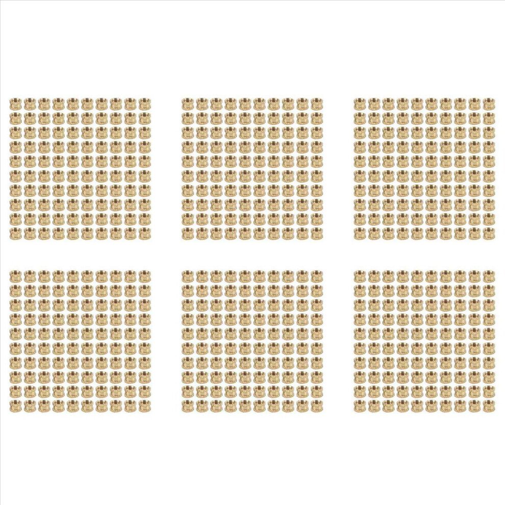 M3 X 3Mm Female Thread Brass Knurled Threaded Insert Embedment Nuts 600Pcs 4853415619659