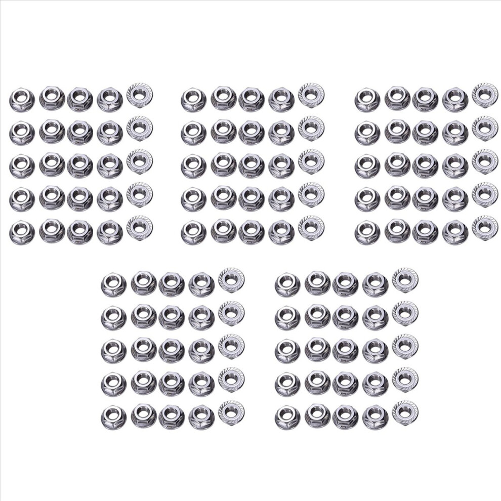 125 Pcs 304 Stainless Steel Serrated Flange Metric Hex Lock Nuts M6-image-OPC-PMQNCX9-NEW