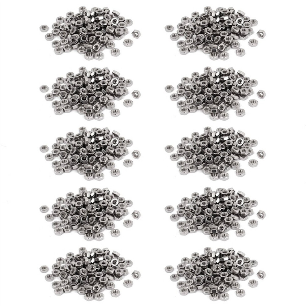 Metric M3 Hex Nuts 304 Stainless Steel Fastener Din934 1000Pcs For Bolt 4853415617693