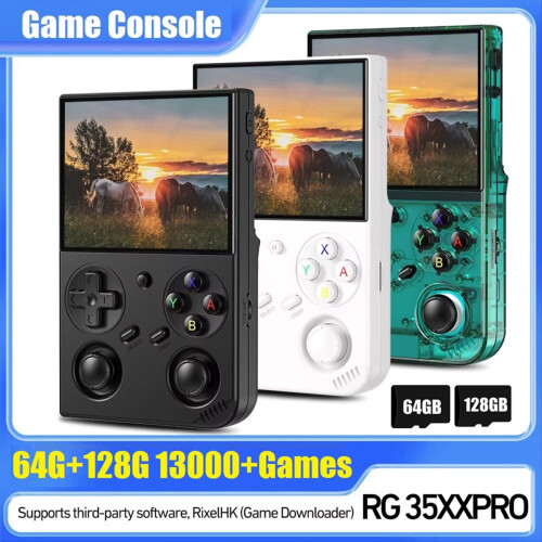 RG35XX PRO Videogameconsole 64G + 128G 13000+ Games 3.5In IPS Linux,A 2