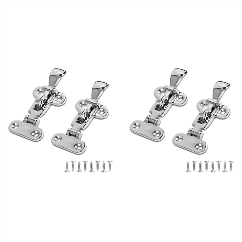 Marine Grade Boat Door Hatch Anti-Rattle Latches, Hold Down Clamp Solid Construction, Lockable,(4 Pcs) 4853415632092