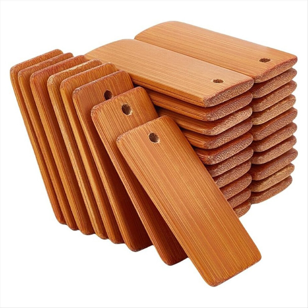 60Pcs Wooden Tags Key Ring Blanks For Keychain Wine Bottle 4853415650232