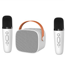 Mini-Karaoke-Maschine mit drahtlosen Mikrofonen für Kinder und Erwachsene, Weiß