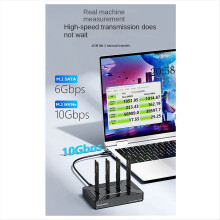4-Bay-M.2-SSD-Gehäuse mit USB-C-Anschluss (10 Gbit/s, UK-Stecker)