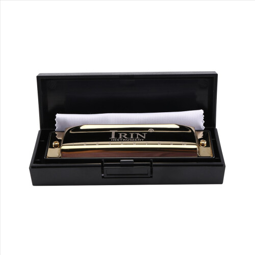 10 Holes 20 Tone G Key Harmonica with Storage Box Gold 2