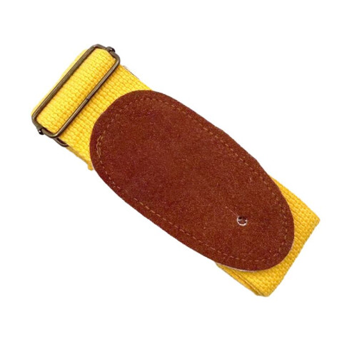 Guitar Strap Folk Adjustable Pure Cotton Strap(Yellow) 1