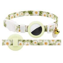 Katzenhalsband mit Sicherheitsverschluss und Halterung, für Mädchen und Jungen, Grün