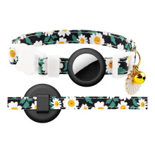 Katzenhalsband mit Sicherheitsverschluss und Halterung, für Mädchen und Jungen, Schwarz