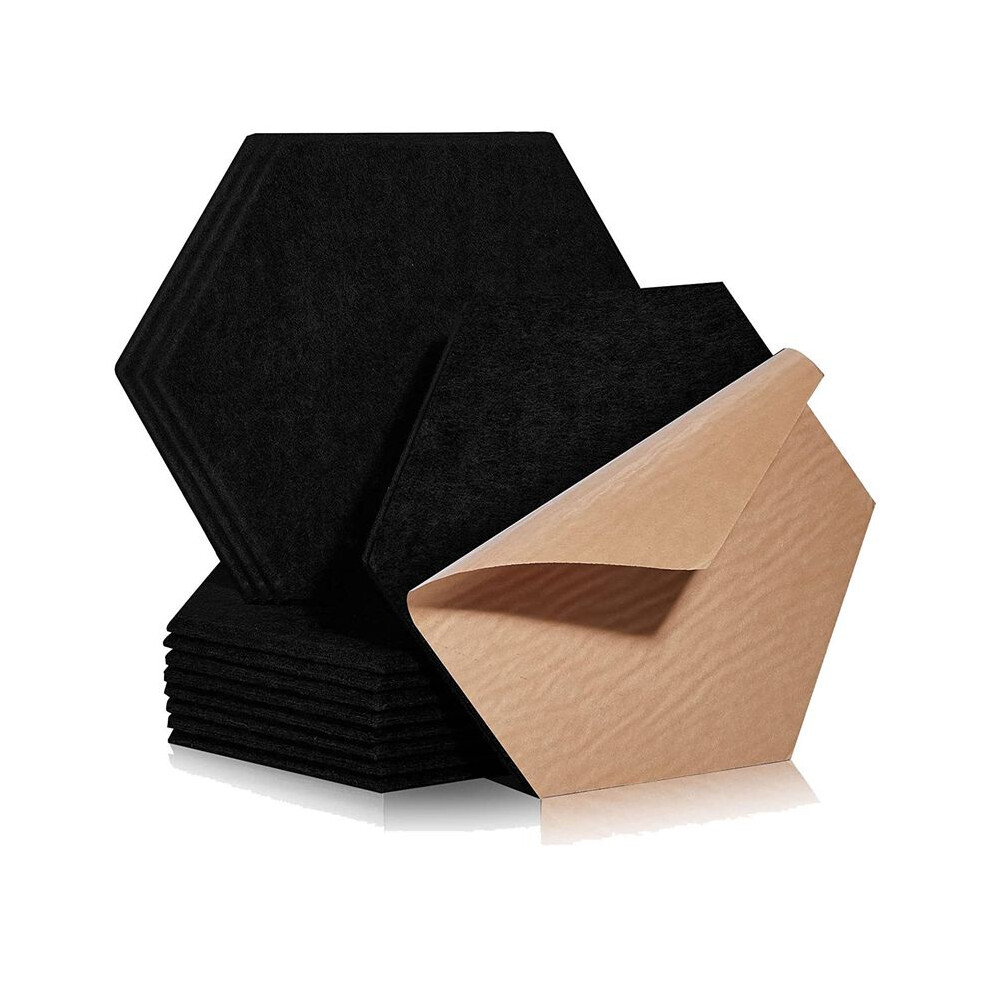 Self Adhesive Soundproof Panels,Hexagon Acoustic Panels,Black 4851286607775