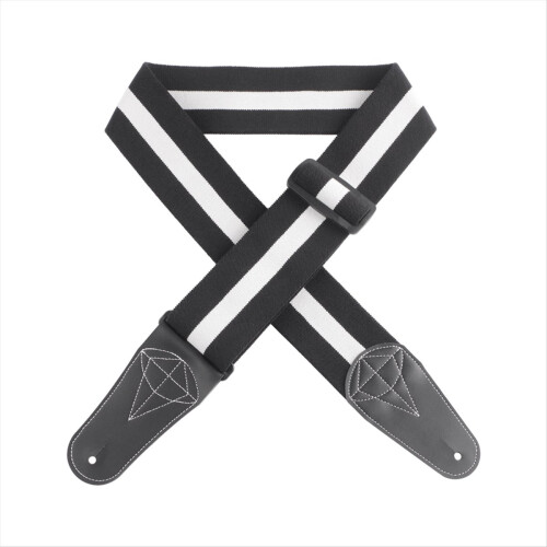 Guitar Strap Soft Adjustable Acoustic Black & White