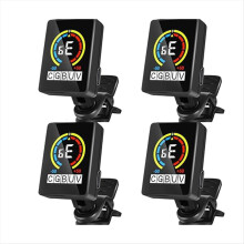 4 stuks gitaarstemmer, oplaadbaar, clip-on voor gitaar en ukelele
