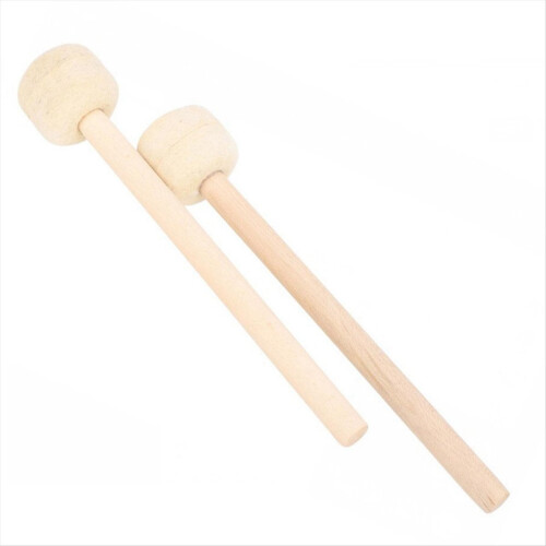 2Pcs Big Snare Drum Hammers Felt Head Wooden 2