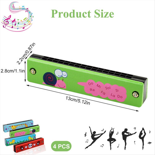 Children's Harmonica, Diatonic Wooden Musical Instrument 2