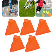 Set of 5 Orange Roller Training Cones Durable Football & Skate Markers