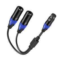 XLR-Splitterkabel, 1 Buchse auf 2 Stecker Y-Kabeladapter, 1 Stück