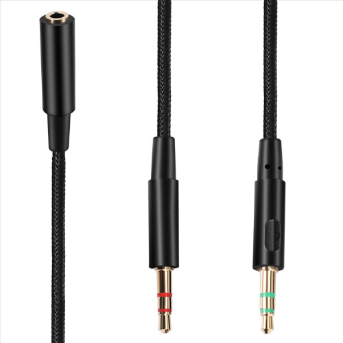 3.5mm Universal 2 in 1 Gaming Headset Audio- Extend Cable 2