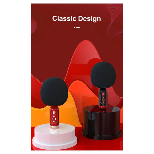 Wireless Microphone Karaoke Artifact Home Handheld Red 2