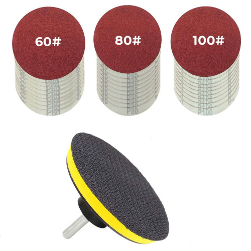 30-Piece Drill Bit Sanding Attachment Sandpaper 60/80/100 1