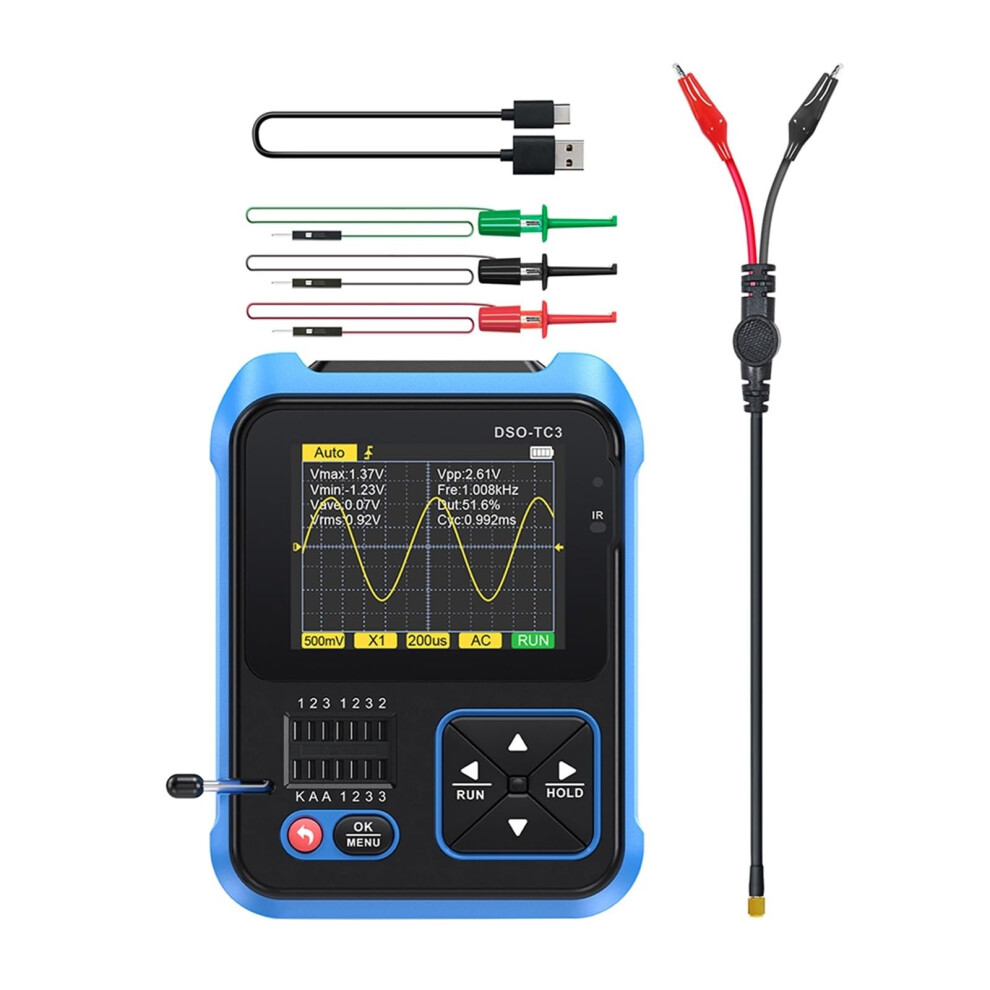 Dso Tc3 Portable 3-In-1 Digital Oscilloscope Transistor Tester Function Signal Generator Long Battery Life 9339159985564