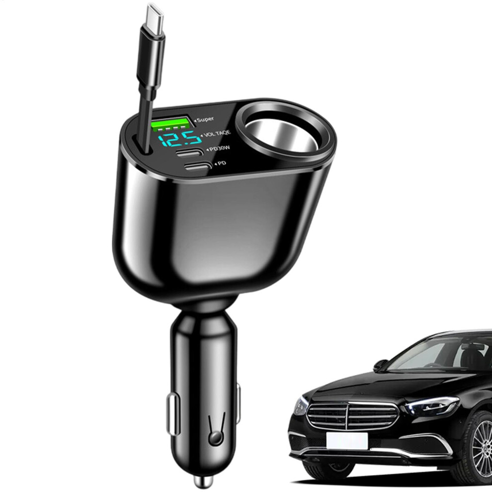 Retractable Cable Car Charger Fast Charging Automobile Phone Adapter Small Car Charger For Trucks Suvs Sedans Rvs 9067246507725