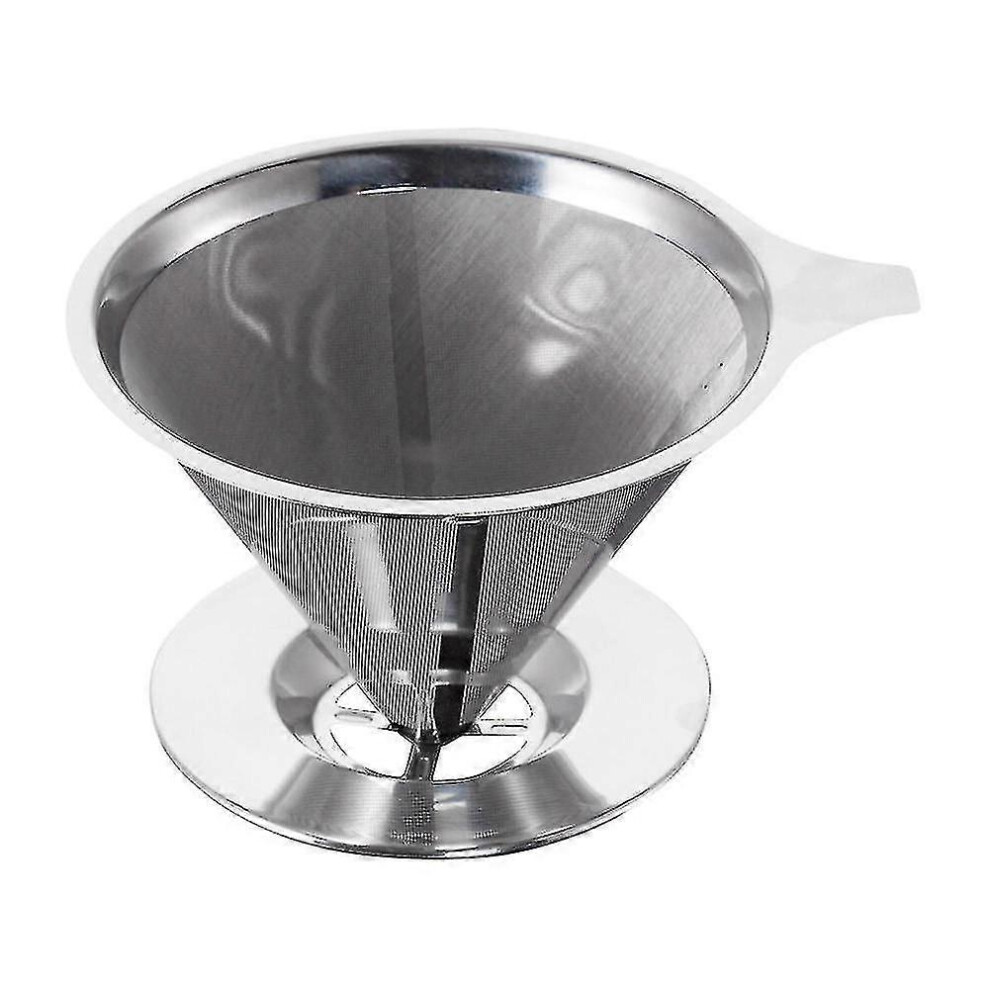 Kikidex (As Show, One Size) Reusable Stainless Steel Pour Over Coffee Filter Cone Dripper With Cup Stand