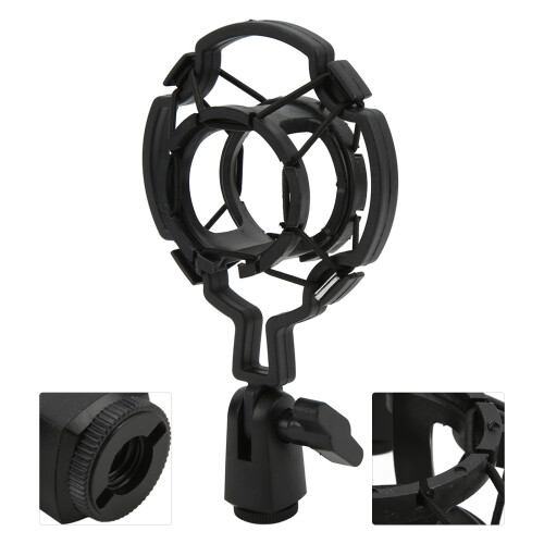 Flexible Microphone Shock Mount for Broadcasting Conference 10cm Size Black 2